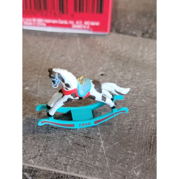 Hallmark rocking horse 1990 mini ornament Xmas Decor 3 - Picture 3 of 4